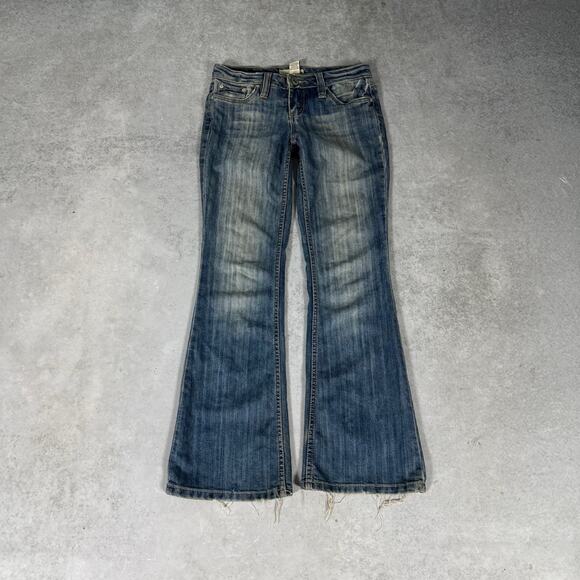 refuge Denim - Refuge Low Rise Bell Bottom Flare Jeans Blue Womens Juniors - Size: 3S